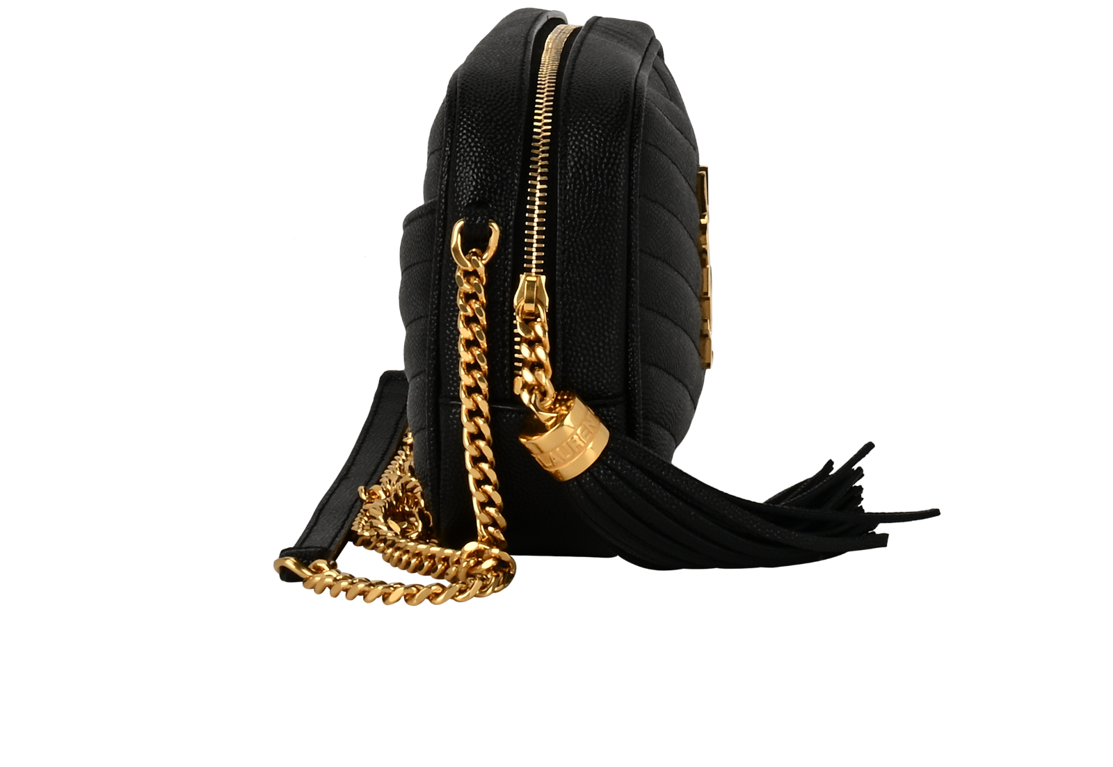 Lou Mini Camera Bag, &pound;650, Handbags, Black, Leather, Side view